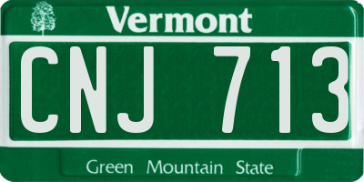 VT license plate CNJ713