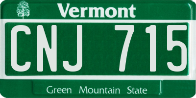 VT license plate CNJ715