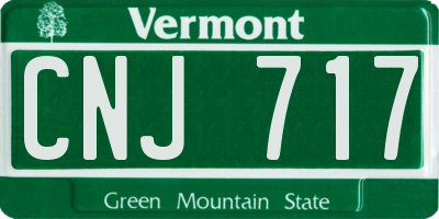 VT license plate CNJ717