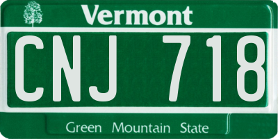 VT license plate CNJ718