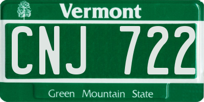 VT license plate CNJ722