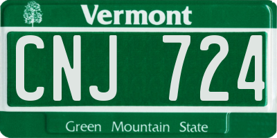 VT license plate CNJ724