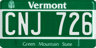 VT license plate CNJ726