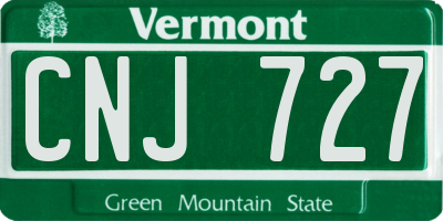 VT license plate CNJ727