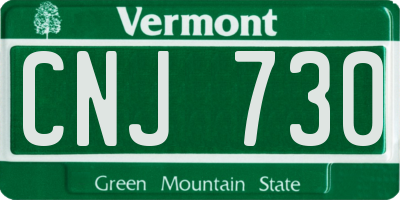 VT license plate CNJ730