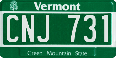 VT license plate CNJ731