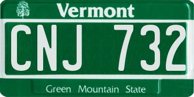 VT license plate CNJ732