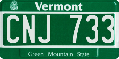 VT license plate CNJ733