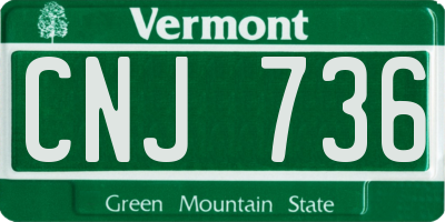 VT license plate CNJ736