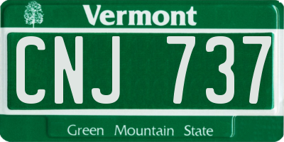 VT license plate CNJ737