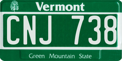 VT license plate CNJ738