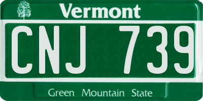 VT license plate CNJ739