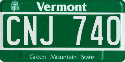 VT license plate CNJ740