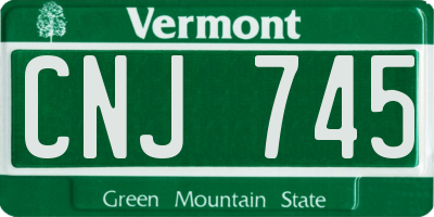 VT license plate CNJ745