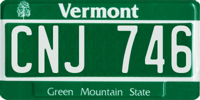 VT license plate CNJ746