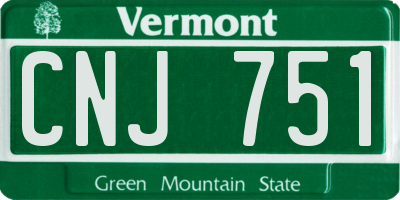 VT license plate CNJ751