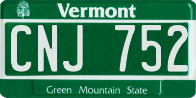 VT license plate CNJ752