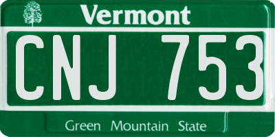 VT license plate CNJ753