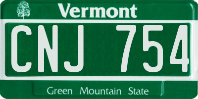 VT license plate CNJ754
