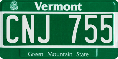 VT license plate CNJ755