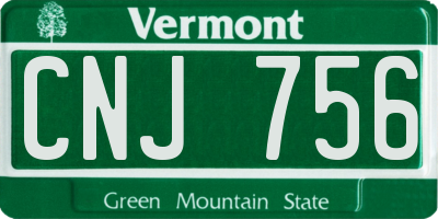 VT license plate CNJ756