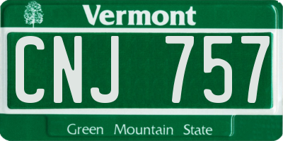 VT license plate CNJ757