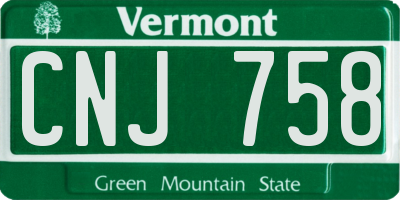 VT license plate CNJ758