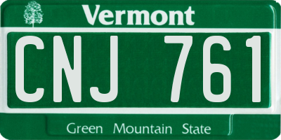 VT license plate CNJ761