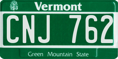 VT license plate CNJ762