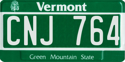 VT license plate CNJ764