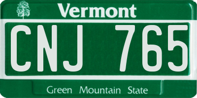 VT license plate CNJ765