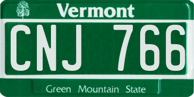 VT license plate CNJ766