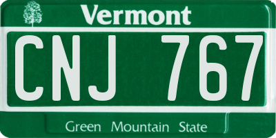 VT license plate CNJ767
