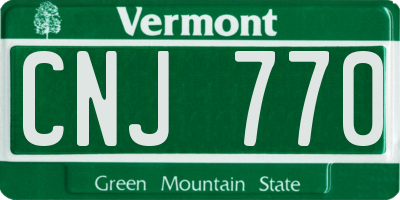 VT license plate CNJ770