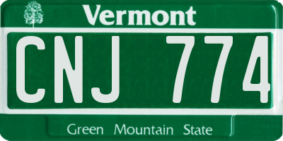 VT license plate CNJ774