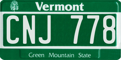 VT license plate CNJ778