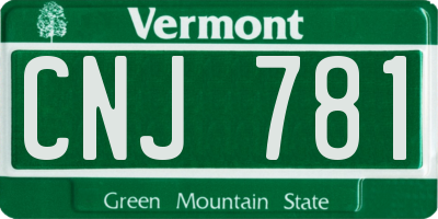 VT license plate CNJ781