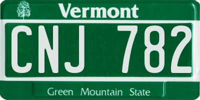 VT license plate CNJ782