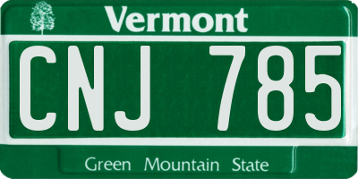 VT license plate CNJ785