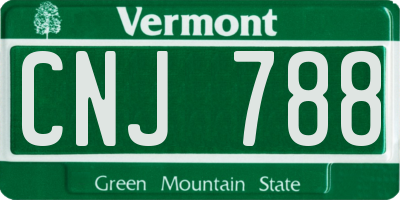 VT license plate CNJ788