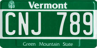 VT license plate CNJ789