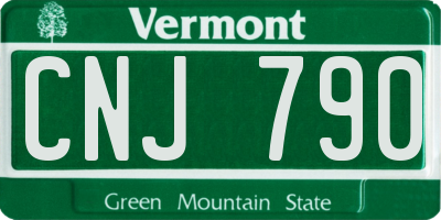 VT license plate CNJ790