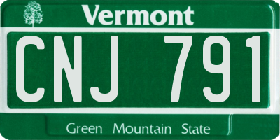 VT license plate CNJ791
