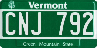 VT license plate CNJ792