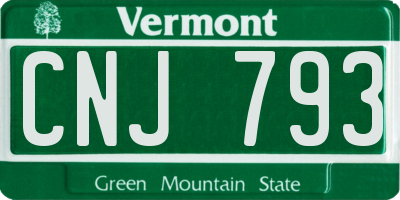 VT license plate CNJ793
