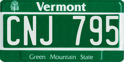 VT license plate CNJ795