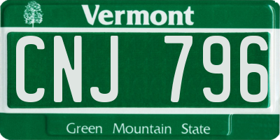 VT license plate CNJ796
