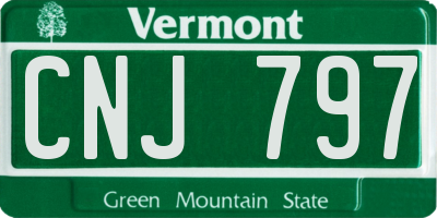 VT license plate CNJ797