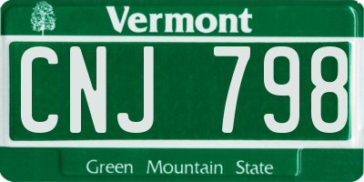 VT license plate CNJ798