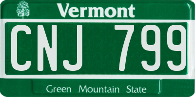 VT license plate CNJ799
